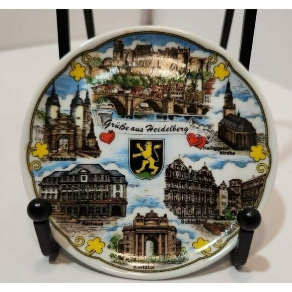 Vtg Kleiber Made in Germany GruBe Aus Heidelberg Miniature Collector Plate 3.75" - Picture 1 of 9